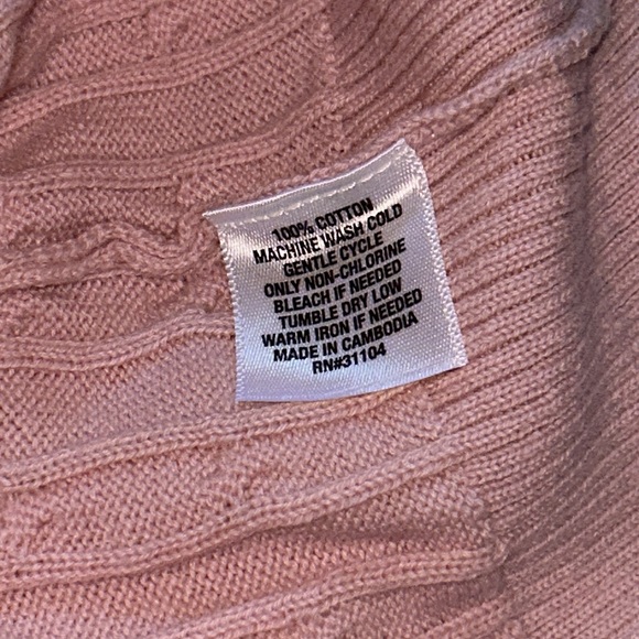 Kim Rogers classic cable knit pull over casual sweater in blush - Picture 3 of 4